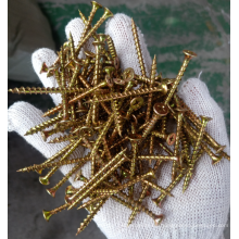 Tornillo de muebles de aglomerado chapado en amarillo